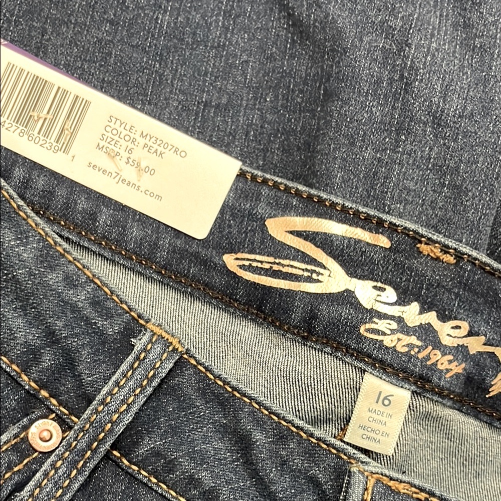 Seven7 Sunset Bermuda Denim Shorts, women’s size 16, new with tags - Picture 4 of 4